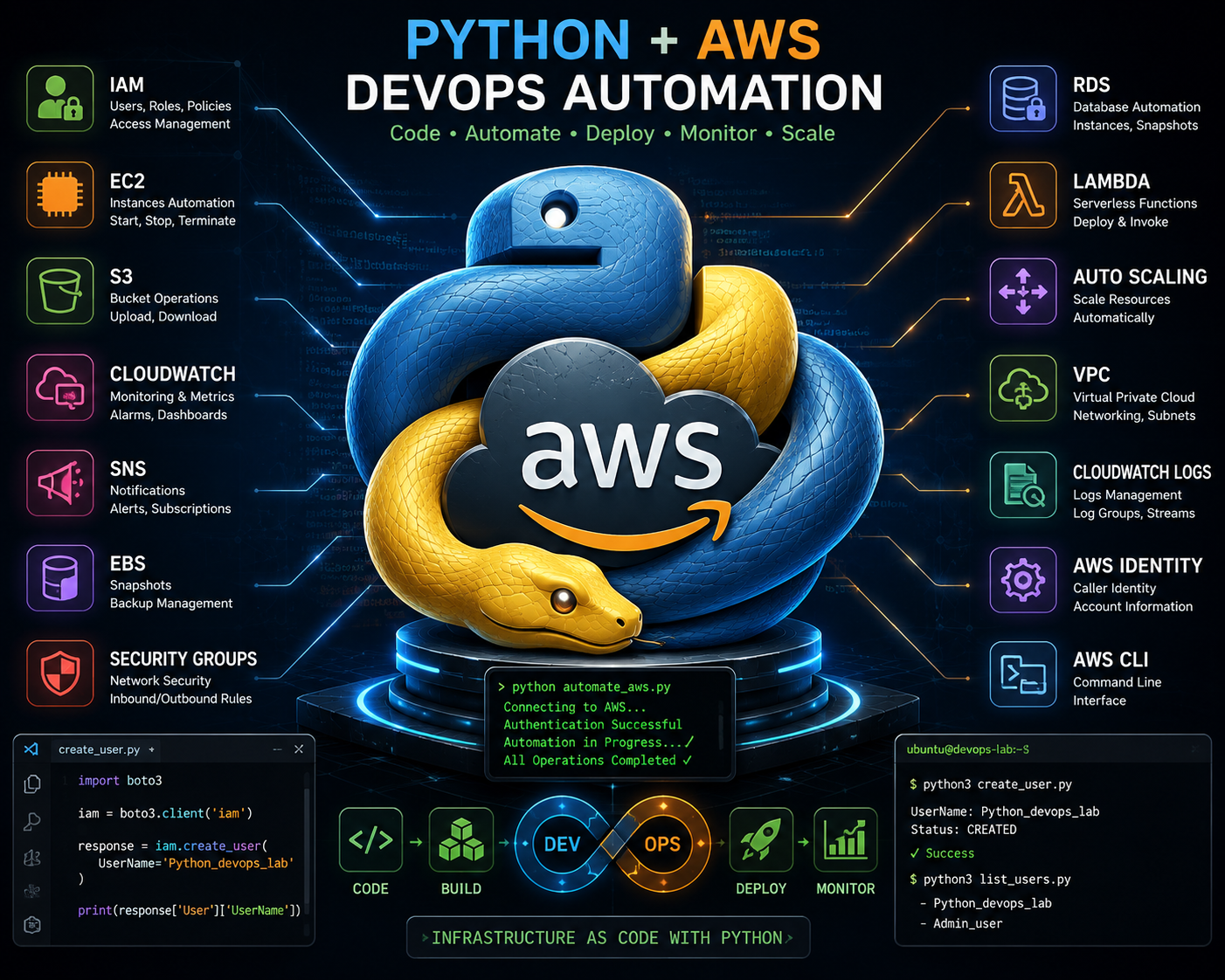 Python AWS Boto3 DevOps automation hands-on lab